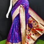 Beautiful Soft Silk Paithani Saree with zari woven butti