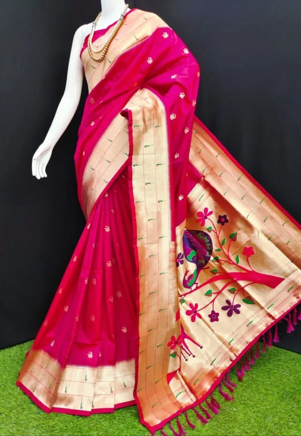 Pinkish Beautiful SoftSilk Paithani