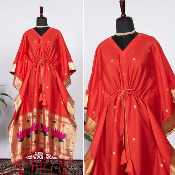 Paithani Kaftan (Orange)