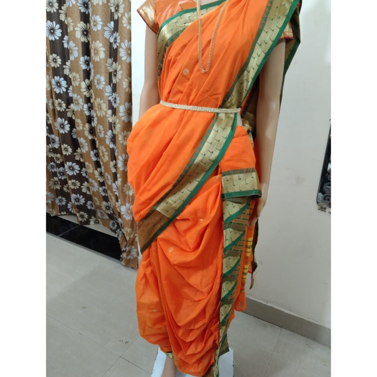 Blush Peach Printed & Embroidered Draped Dhoti Saree Set Design by Tarun  Tahiliani at Pernia's Pop Up Shop 2024