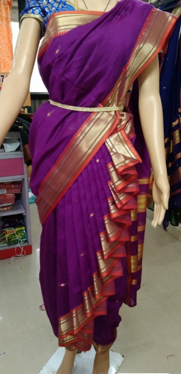 Fashion Designer Customized Ready To Wear Nauvari Sarees at Rs 1300/piece |  Kasta Saree in Mumbai | ID: 22989209333