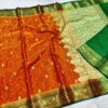 Soft Banarasi Silk Sarees_Brick Orange