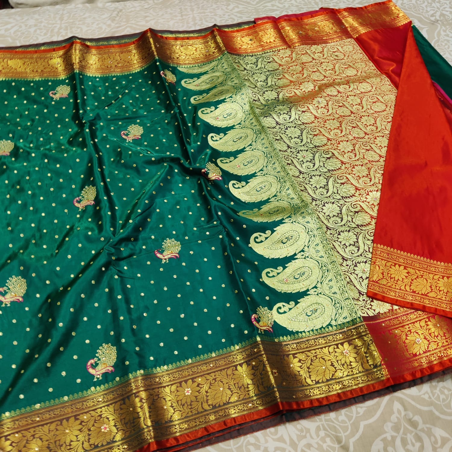 Soft Banarasi Silk Sarees_Dark Blue Green Soft Banarasi Silk Sarees_Dark Blue Green