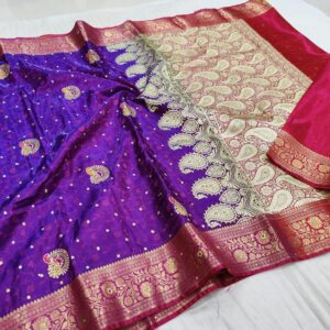 Soft Banarasi Silk Sarees_Warm Purple