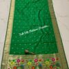 Soft Silk Paithani Silk Dupatta with Gold Zari Motifs Green