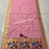 Soft Silk Paithani Silk Dupatta with Gold Zari Motifs Ruddi Pink (2)