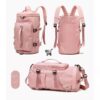 DUFFLE-BACKPACK-Multipurpose-bag-Solid-Pink