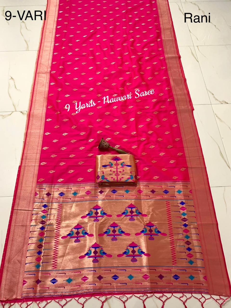 9 Yards Rani Nauvari Paithani Saree 9 Yards Rani Nauvari Paithani Saree