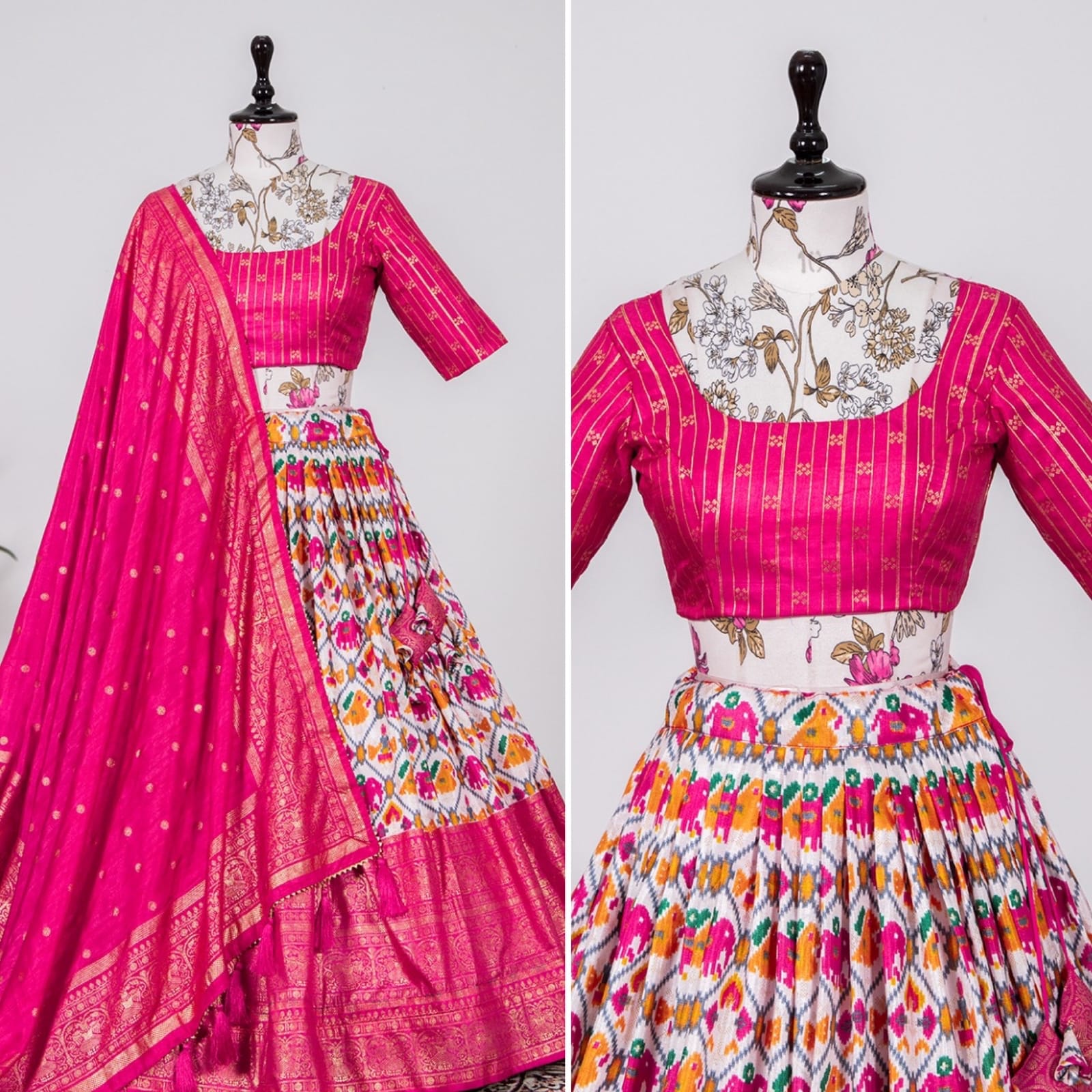 Pink Dola Silk Lehenga Choli (2) Product detail view 3