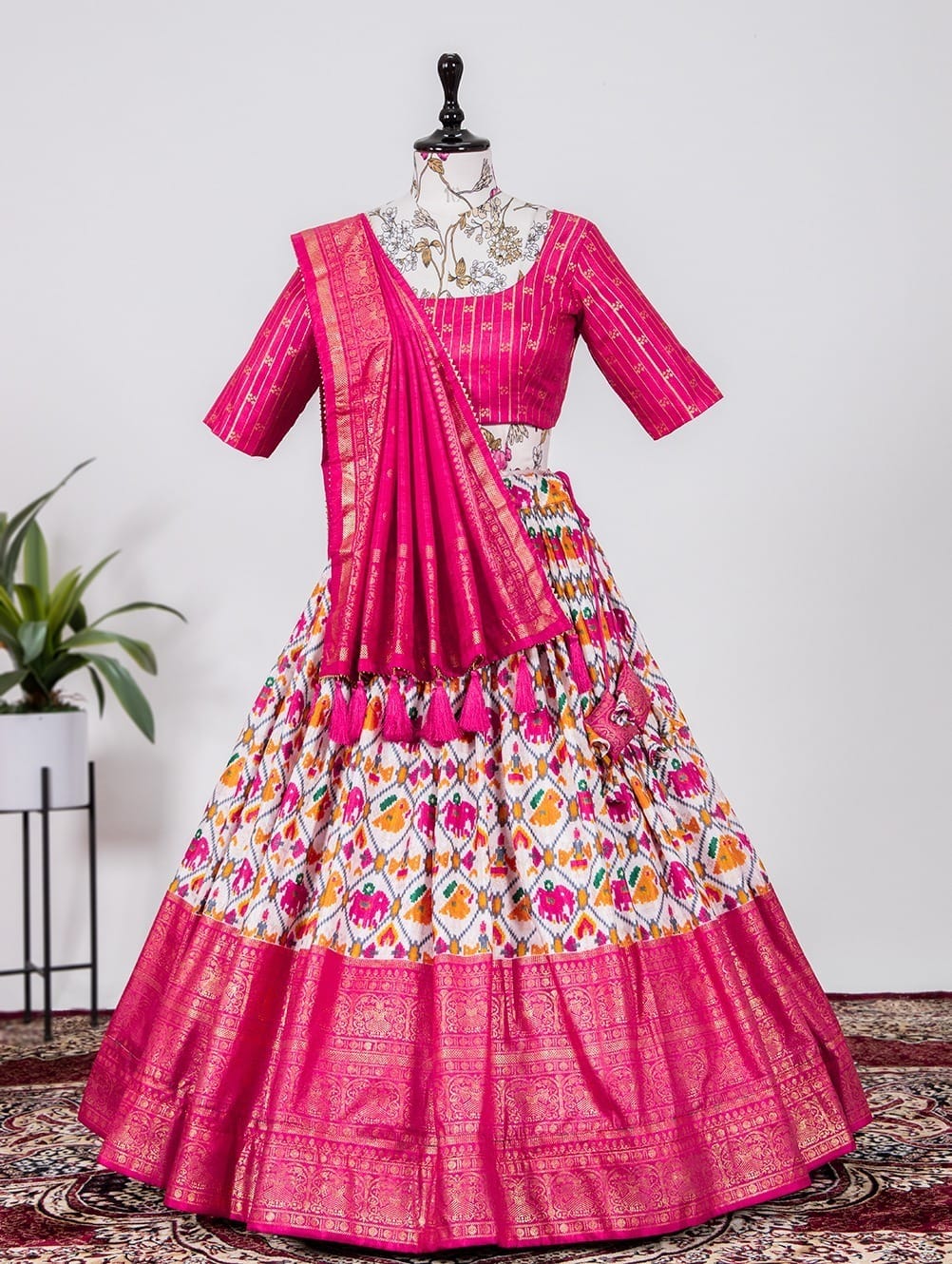 Pink Dola Silk Lehenga Choli Product detail view 4
