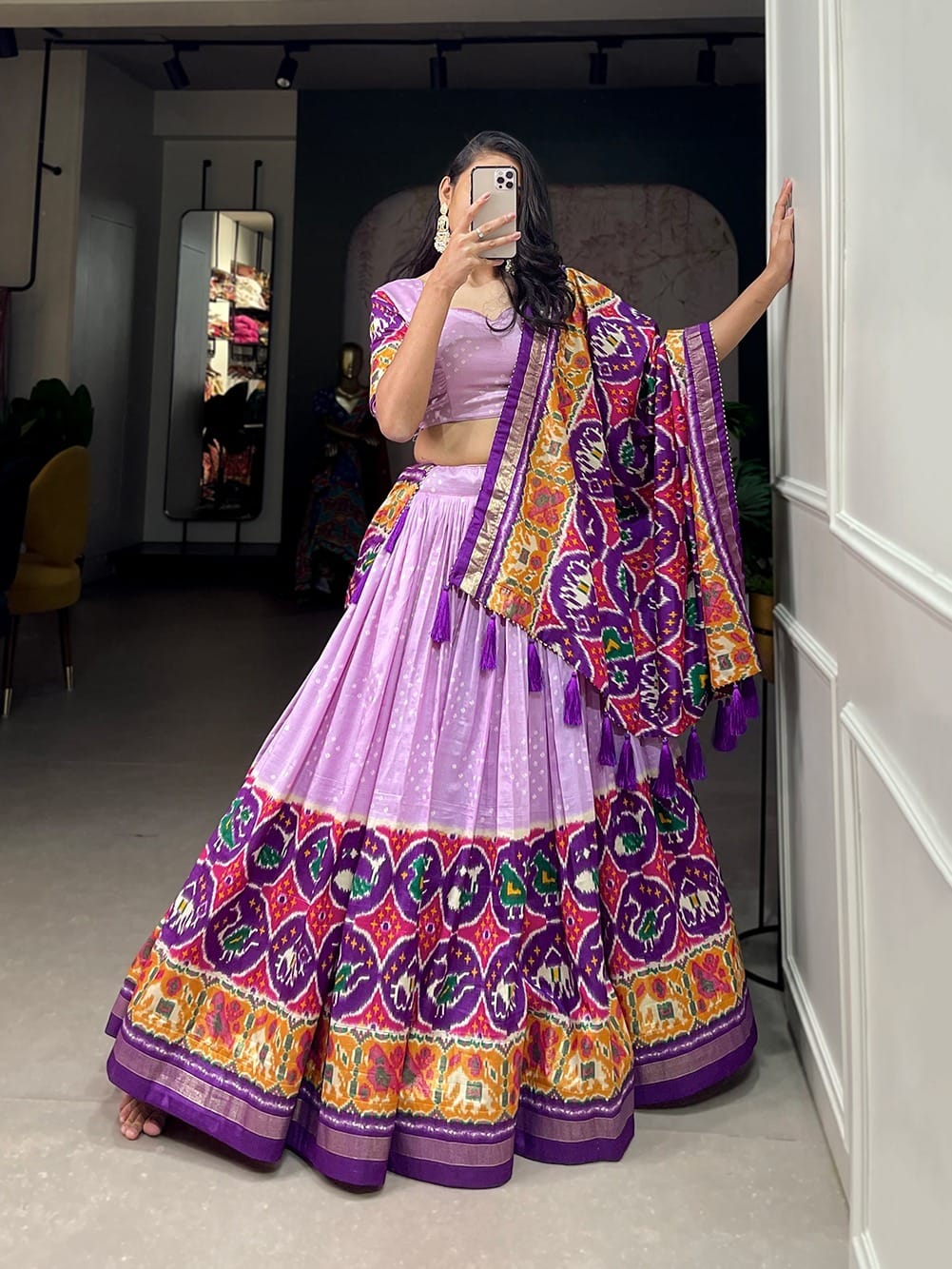 Tussar Silk Purple Lehenga Choli Tussar Silk Purple Lehenga Choli