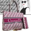 CHRISTIAN DIOR Peach Tote Bag + Wallet