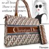CHRISTIAN DIOR Tan Tote Bag + Wallet