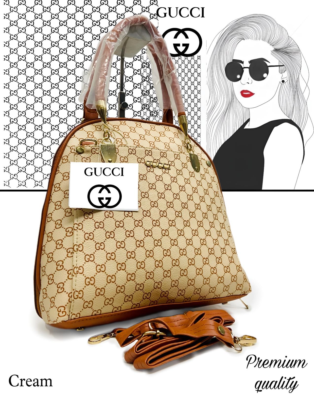 Gucci on sale cream handbag