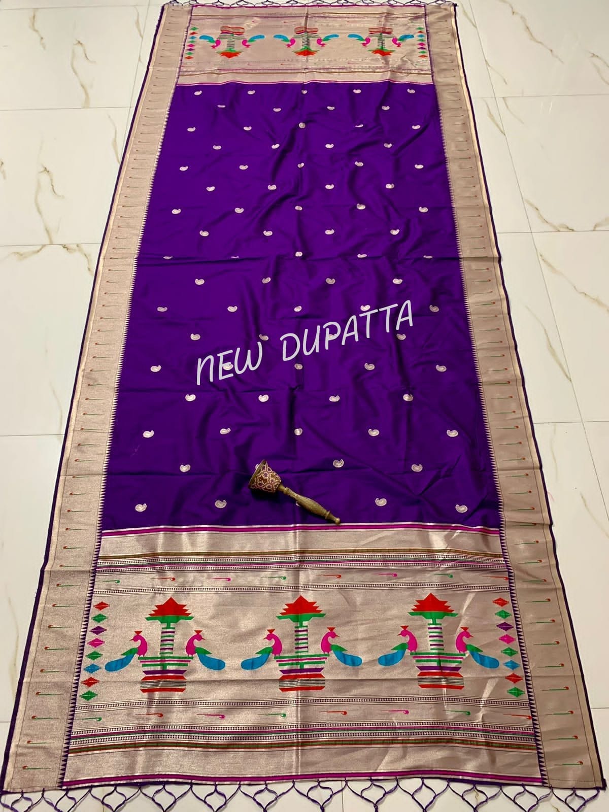 Soft Silk Paithani Dupatta Blue