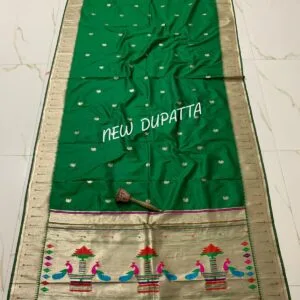 Soft Silk Paithani Dupatta Green