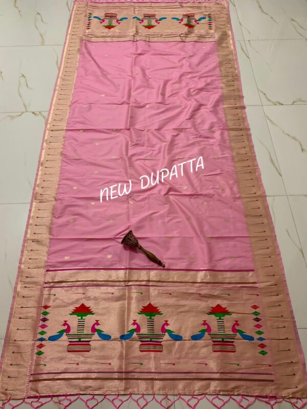 Soft Silk Paithani Dupatta Light Pink