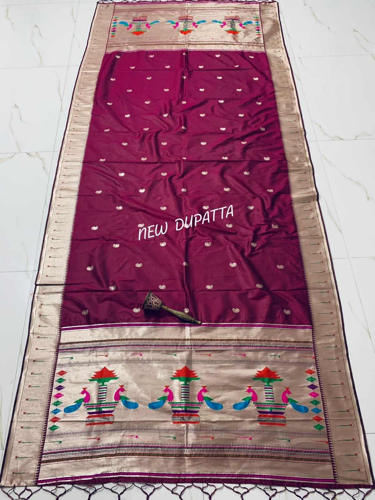 Soft Silk Paithani Dupatta Maroon
