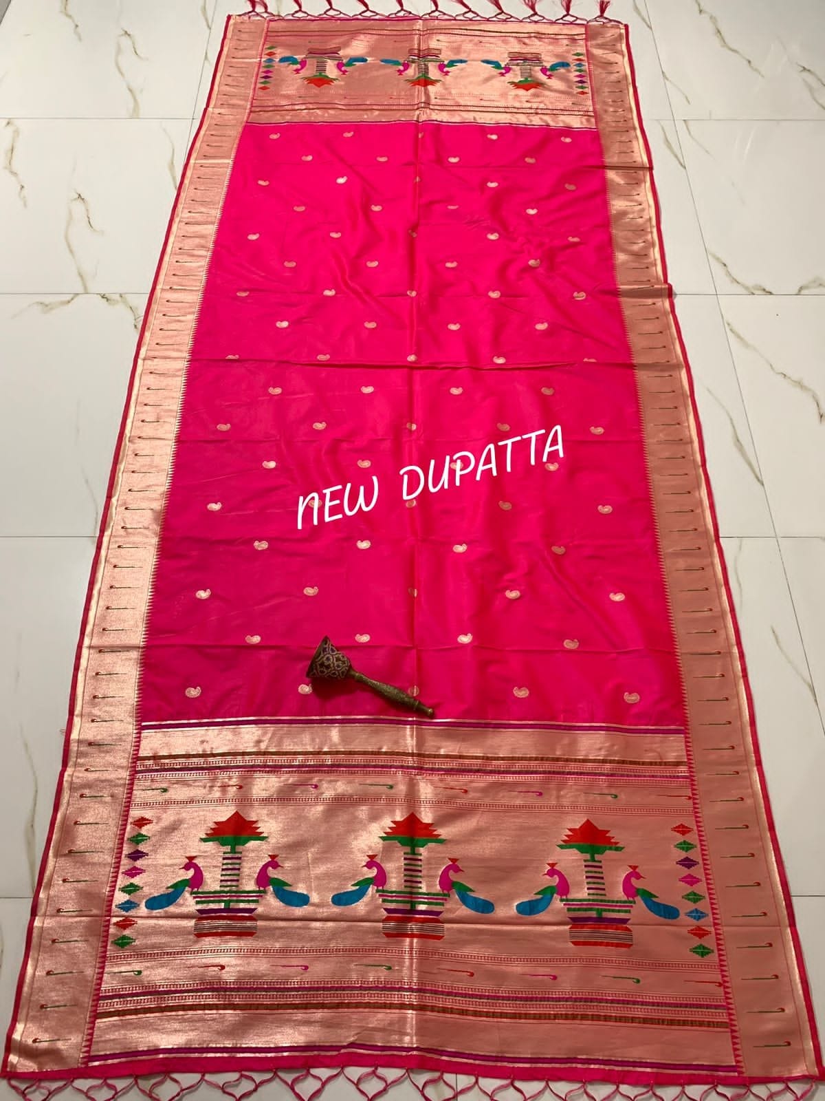 Soft Silk Paithani Dupatta Pink