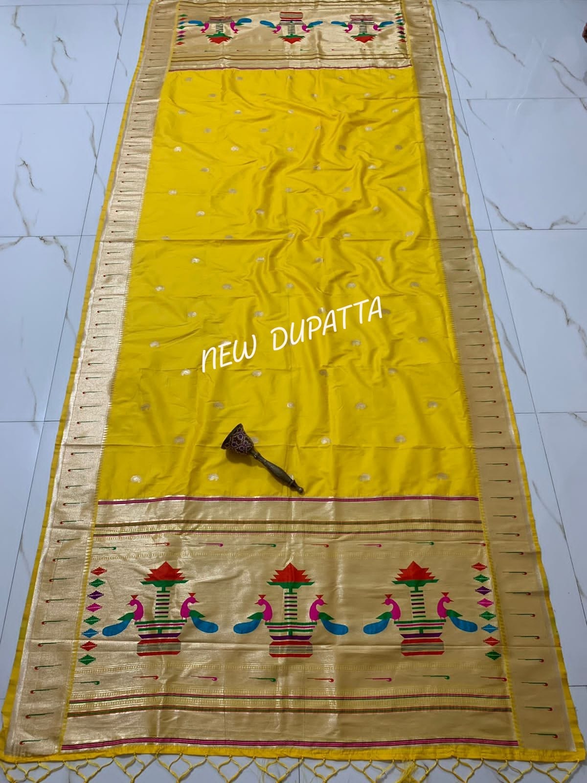 Soft Silk Paithani Dupatta Yellow