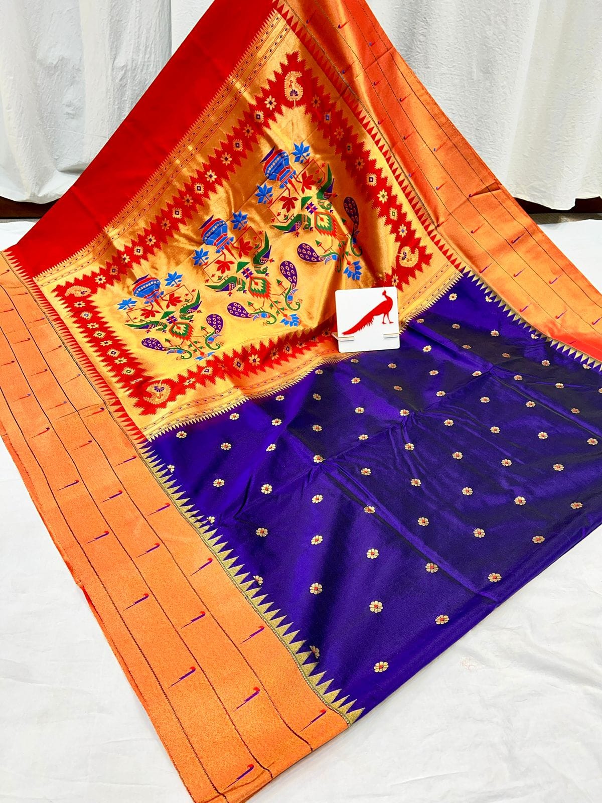Tripple Munia Paithani Blue Tripple Munia Paithani Blue
