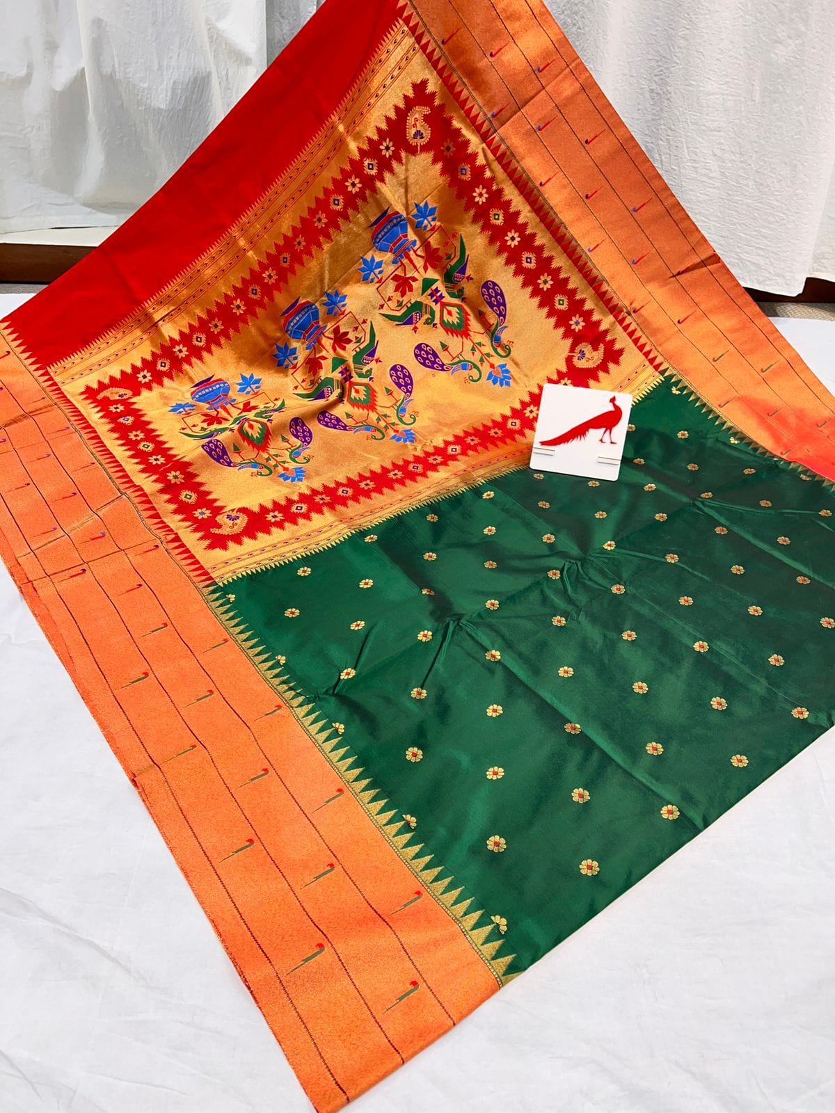 Triple Munia Paithani Green Triple Munia Paithani Green
