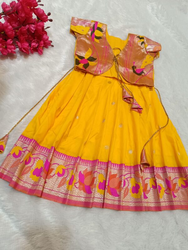 Paithani Frock with Jacket for Baby Girl