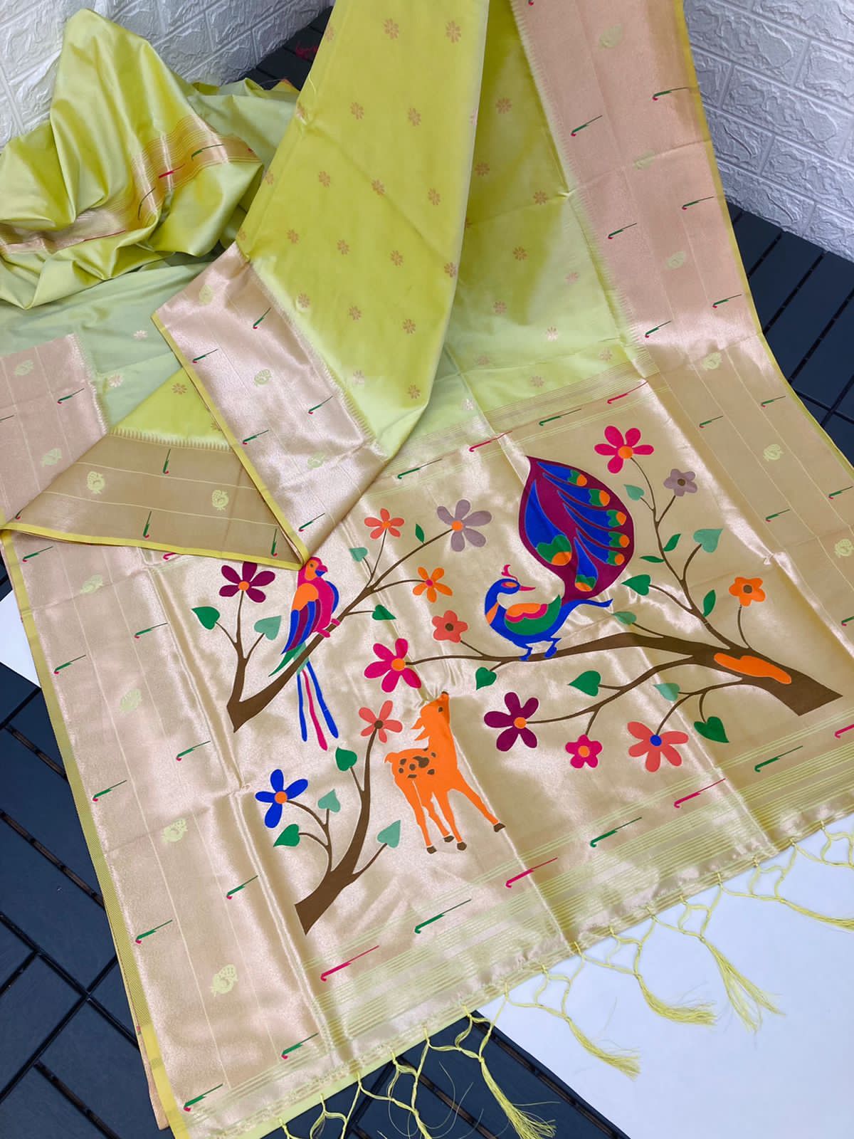 Paithani Silk Sarees Light Green