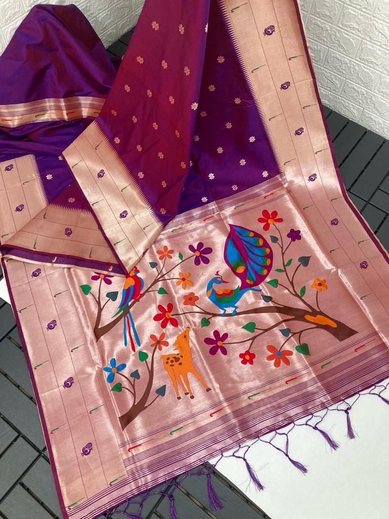 Paithani Silk Sarees Purple