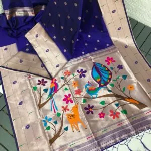 Paithani Silk Sarees Royal Blue
