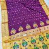 Fancy Banarasi Acrylic Silk Nauvari Paithani Sarees Purple