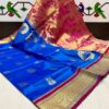 Mango & Kuyari Kadiyal Paithani Fine Soft Silk Saree Cyan
