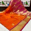 Mango & Kuyari Kadiyal Paithani Fine Soft Silk Saree Pink Orange