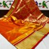 Mango & Kuyari Kadiyal Paithani Fine Soft Silk Saree Red Orange