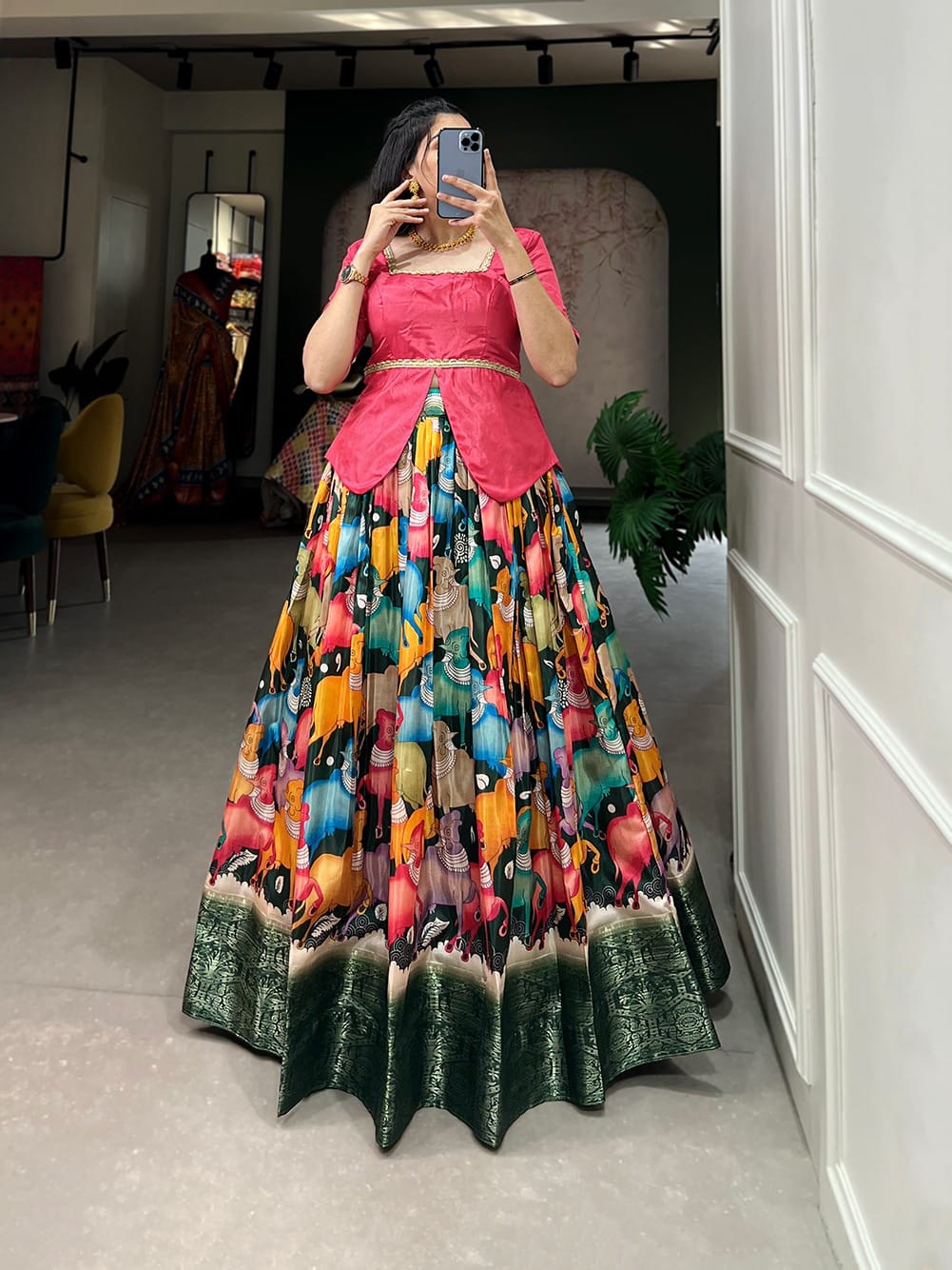 Pink Dola Silk Lehenga Choli - 2 (2) Pink Dola Silk Lehenga Choli - 2 (2)