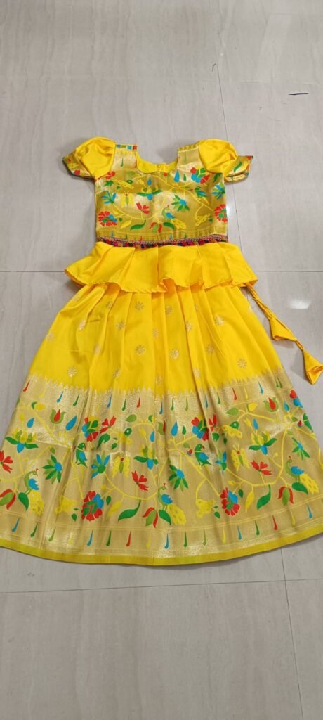 Buy Wedding Wear Sky Blue Weaving Paithani Banarasi Readymade Kids Lehenga  Choli Online From Surat Wholesale Shop.