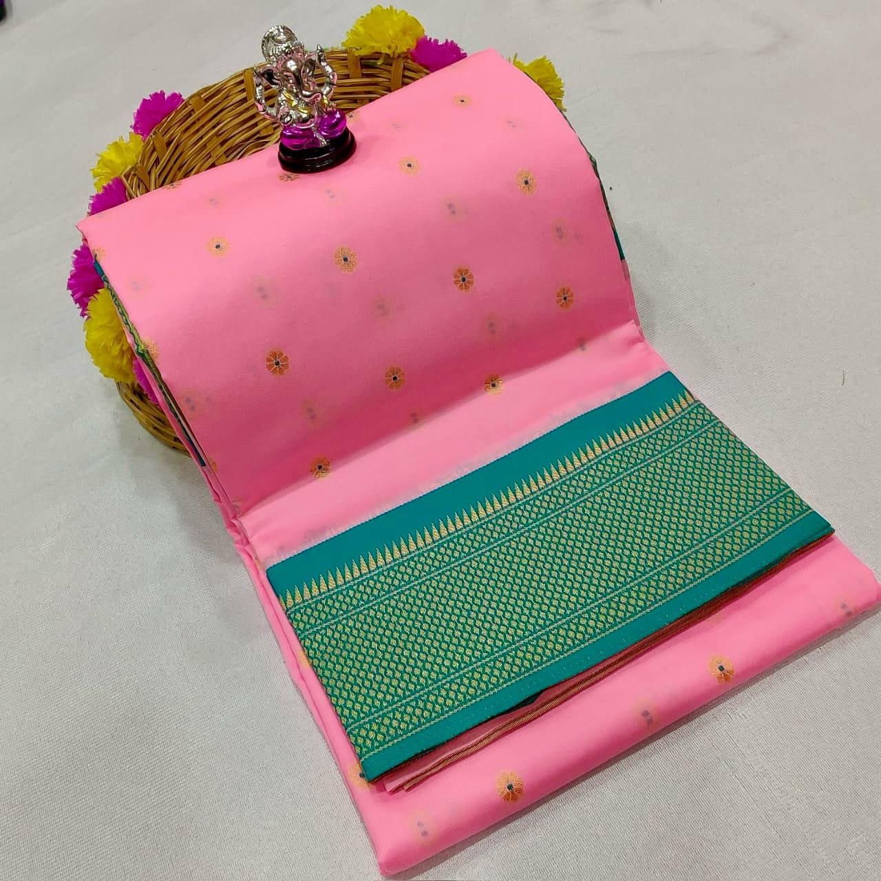 Anvi Kadiyal Paithani BabyPink Anvi Kadiyal Paithani BabyPink