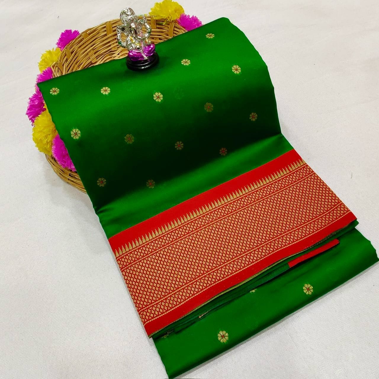 Anvi Kadiyal Paithani GreenRed Anvi Kadiyal Paithani GreenRed