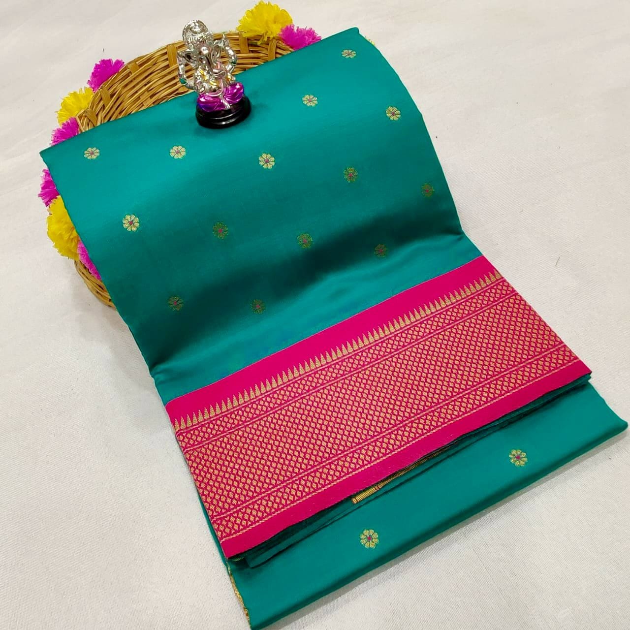 Anvi Kadiyal Paithani RamaPink Anvi Kadiyal Paithani RamaPink