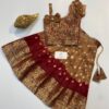 Bandhani Weaving Stitched Lehenga 6