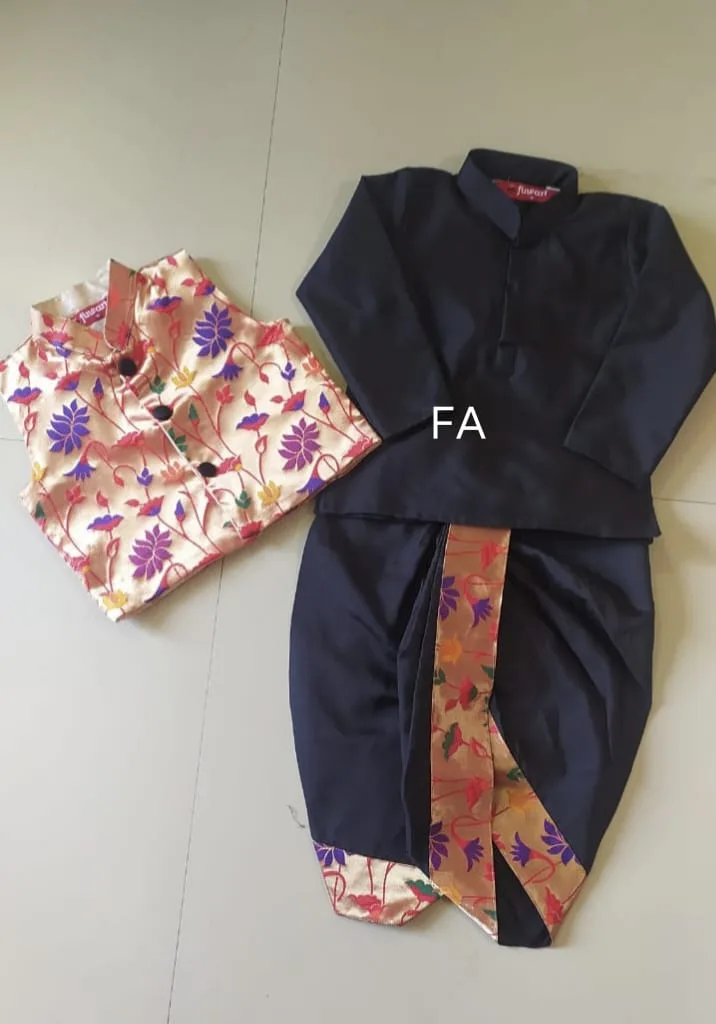 Indian Traditional Wear for Toddlers Black_2