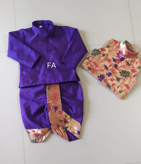 Indian Traditional Wear for Toddlers Purple (2)