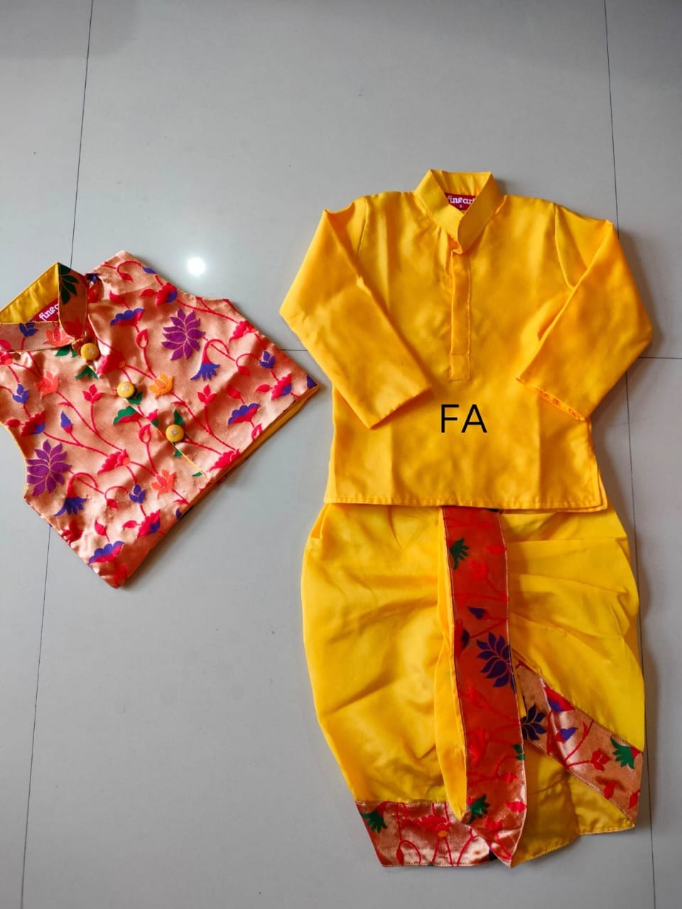 Indian Traditional Wear for Toddlers Yellow_2 Indian Traditional Wear for Toddlers Yellow_2