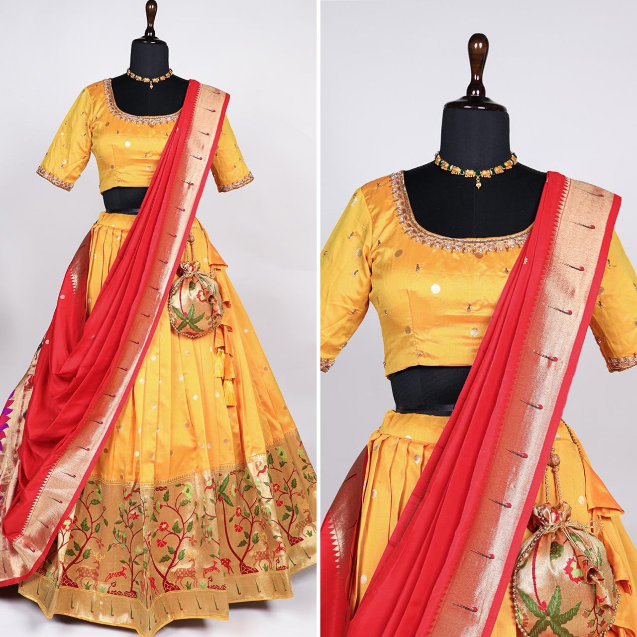Jacquard Silk Paithani Lehenga (2) Jacquard Silk Paithani Lehenga (2)