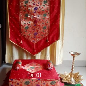 Paithani Backdrop and Chaurang Cover Combo Red