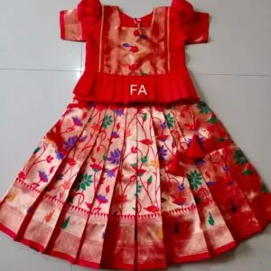 Premium Quality Paithani Parkar Polka Red