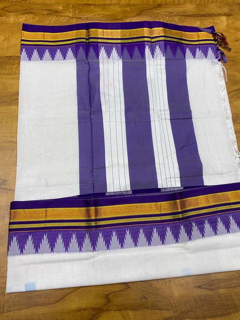 Republic Day Special White Cotton Silk Saree Blue (2) Republic Day Special White Cotton Silk Saree Blue (2)