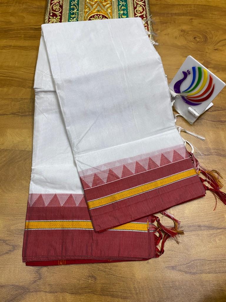 Republic Day Special White Cotton Silk Saree Red Republic Day Special White Cotton Silk Saree Red