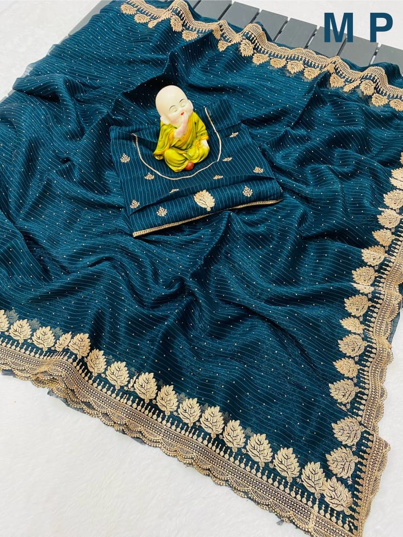 Shiney Simmer Chiffon Saree MorPankhi (2) Shiney Simmer Chiffon Saree MorPankhi (2)