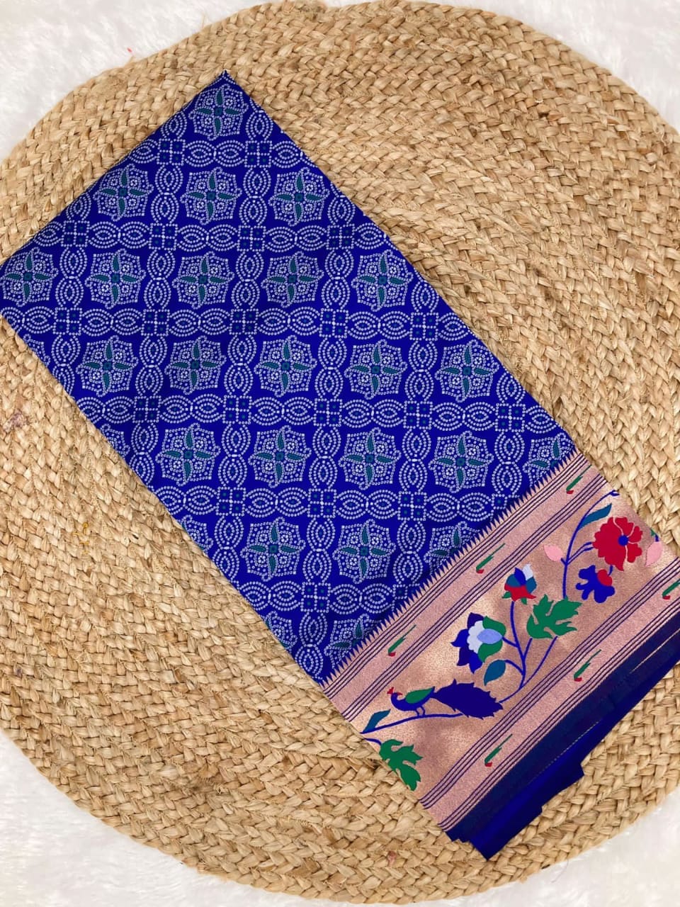 Bandhani Paithani Silk Sarees Blue (2) Bandhani Paithani Silk Sarees Blue (2)